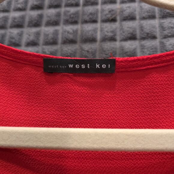 Y2K Red Boxy Tie Top M-Lg Coquette Oversized Tshirt Romantic Cowgirl Glam Retro - Picture 6 of 10